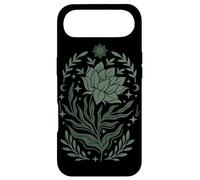 Custodia per iPhone Air Salvia e fiori verdi Sole Mezzaluna Boho floreale celeste