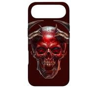 Custodia per iPhone Air Satanic Goth Skull With Occult Devil Horns Red Demon