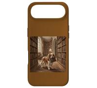 Custodia per iPhone Air Scena di lettura del libro del cane della biblioteca di Cavalier Spaniel