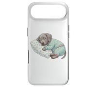 Custodia per iPhone Air Simpatico cane Weimaraner che dorme in pigiama