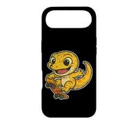 Custodia per iPhone Air Skateboard Gecko, cartone animato retrò