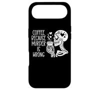 Custodia per iPhone Air Skeleton Drinking Cup Coffee Because Murder is Wrong Reading