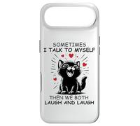 Custodia per iPhone Air Sometimes I Talk to Myself and We Both Laugh Funny Black Cat