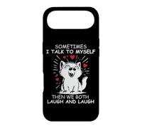 Custodia per iPhone Air Sometimes I Talk to Myself and We Both Laugh Funny Black Cat