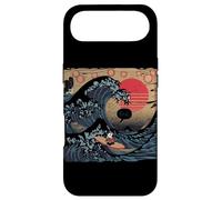 Custodia per iPhone Air T-shirt Giapponese BRUH Great Wave Cat Giappone Retrò