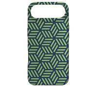 Custodia per iPhone Air Teal Green Intersecting Lines Cubes Geometric Op Art Pattern
