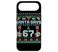 Custodia per iPhone Air Ugly Sweater like Design. Gen Z Alpha Meme Santa Says 67