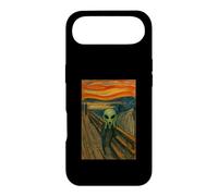 Custodia per iPhone Air Un alieno verde nell'urlo di Edvard Munch UFO alieno divertente