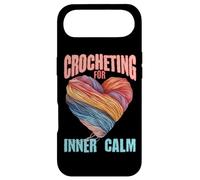 Custodia per iPhone Air Uncinetto per la terapia dell'uncinetto a forma di cuore del filato cal