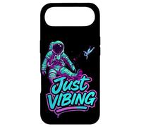 Custodia per iPhone Air Viola e Teal Astronaut Just Vibing Graphic per gli uomini