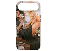 Custodia per iPhone Air Warm Witch Reading Nook Cozy Magical Girl Tea libro degli incantesimi