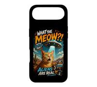 Custodia per iPhone Air What The Meow Funny Shocked Cat UFO Alien Flying Saucer