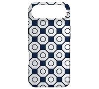 Custodia per iPhone Air White Navy Blue Octagon Intersect Square Line Pattern