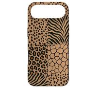 Custodia per iPhone Air Wild Safari Animal Patchwork Beige Pattern Collage