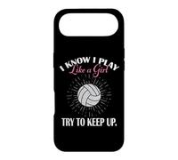 Custodia per iPhone Air Womens I Know I Play Like A Girl Try Keep Up Volleyball