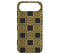 Custodia per iPhone Air Yellow Black Beige Square Spiral Greek Pattern
