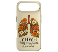 Custodia per iPhone Air YHWH con ogni respiro io adoro i polmoni floreali