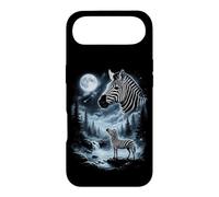 Custodia per iPhone Air Zebra che ulula alla luna anni '90 Retro Safari Animal