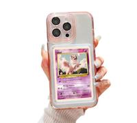 Custodia per iPhone , con caricatori superiori e maniche, compatibile con carte Pokemon, sport, pezzo unico, magia (rosa ICY, iPhone 16 Pro)