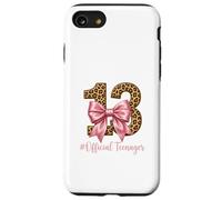 Custodia per iPhone SE (2020) / 7/8 13° compleanno leopardato fiocco rosa ufficiale teen