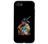 Custodia per iPhone SE (2020) / 7/8 Afro Americano Samurai Anime Cartoon Giapponese Bushido Guerriero