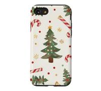 Custodia per iPhone SE (2020) / 7/8 Albero di Natale modello rosso bianco Candy Cane
