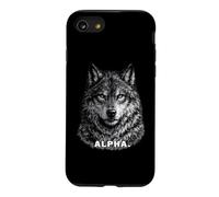 Custodia per iPhone SE (2020) / 7/8 Alpha Wolf Motivational Black White Wildlife Natura