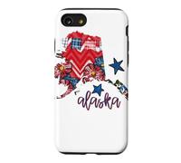 Custodia per iPhone SE (2020) / 7/8 Arte regionale con stelle scozzesi floreali dell'Alaska
