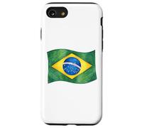 Custodia per iPhone SE (2020) / 7/8 Bandiera brasiliana ondulata disegnata a mano