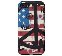 Custodia per iPhone SE (2020) / 7/8 Bandiera USA Simboli Pace Graffiti Stile Anti-Guerra Consapevolezza