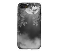 Custodia per iPhone SE (2020) / 7/8 Bianco E Nero Autunno Moonlit Night Forest Foglie
