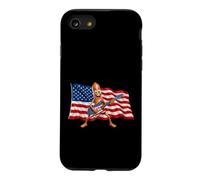Custodia per iPhone SE (2020) / 7/8 Brainrot 4th July US Flag America Tung Sahur Electric Guitar