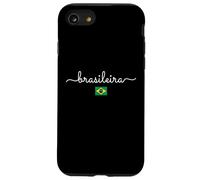 Custodia per iPhone SE (2020) / 7/8 Brasileira script tipografia con bandiera del Brasile