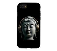 Custodia per iPhone SE (2020) / 7/8 Buddha con Cuffie Mindfulness Musica Boho Zen Buddhismo