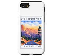 Custodia per iPhone SE (2020) / 7/8 California GPS Coordinates Travel Poster Opera d'arte Cali Golden