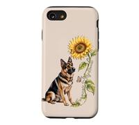 Custodia per iPhone SE (2020) / 7/8 Cane da giardino fiorito cuore di pastori tedeschi