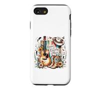 Custodia per iPhone SE (2020) / 7/8 Cappello a forma di stivali per chitarra con motivo floreale
