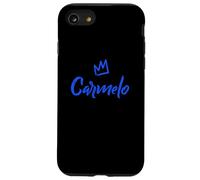Custodia per iPhone SE (2020) / 7/8 Carmelo il re/corona blu e nome per gli uomini chiamato Carmelo