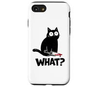 Custodia per iPhone SE (2020) / 7/8 Cat What? Funny Black Cat With Knife Men Women