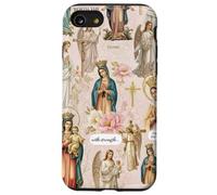 Custodia per iPhone SE (2020) / 7/8 Collage cristiano cattolico floreale vintage della Vergine