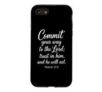 Custodia per iPhone SE (2020) / 7/8 Commit Your Way To The Lord Salmo 37:5 Versetto della Bibbia Fede Dio