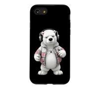 Custodia per iPhone SE (2020) / 7/8 Cool Polar Bear Cuffie Plaid Giacca Design