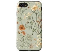 Custodia per iPhone SE (2020) / 7/8 Cottagecore botanico da giardino floreale con fiori selvatici verde salvia