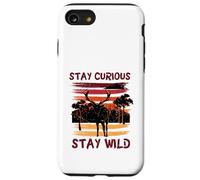 Custodia per iPhone SE (2020) / 7/8 Curious Stay Wild Deer Sunset Nature Lover Outdoor Vintage