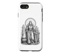 Custodia per iPhone SE (2020) / 7/8 Dagda celtico Padre Dio Sacro Calderone Line Art