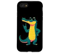 Custodia per iPhone SE (2020) / 7/8 Design in stile retrò con divertente motivo coccodrillo