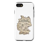 Custodia per iPhone SE (2020) / 7/8 Deutschland Karte Der Landeskinder Germania Vintage Mappa