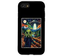 Custodia per iPhone SE (2020) / 7/8 Divertente Alien UFO Rapimento La Pittura Urlo