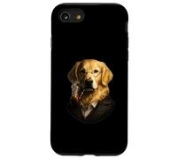 Custodia per iPhone SE (2020) / 7/8 Divertente cane da gentiluomo Golden Retriever con pipa, sofisticato