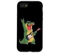 Custodia per iPhone SE (2020) / 7/8 Divertente coccodrillo musica rock chitarrista design retrò